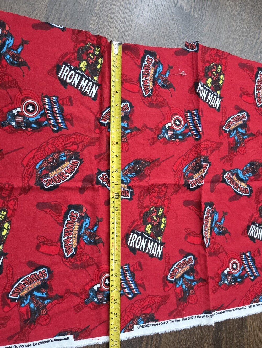 Marvel Red Spider-Man & Iron Man Print Fabric Panel 34×22in. - Picture 4 of 5